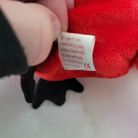 TY Beanie Baby Mac The Cardinal Bird With A Hologram On The Tush Tag Error - Picture 5 of 9
